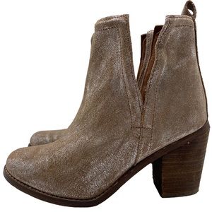 Diba Later On Leather Cut Out Block Heel Boots Size 6